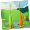 Ipetboom 6pcs Carrot Shaped Boys and Girls Toothbrush Manual Soft Bristle Boy Girl Toothbrush for Toddlers view 2