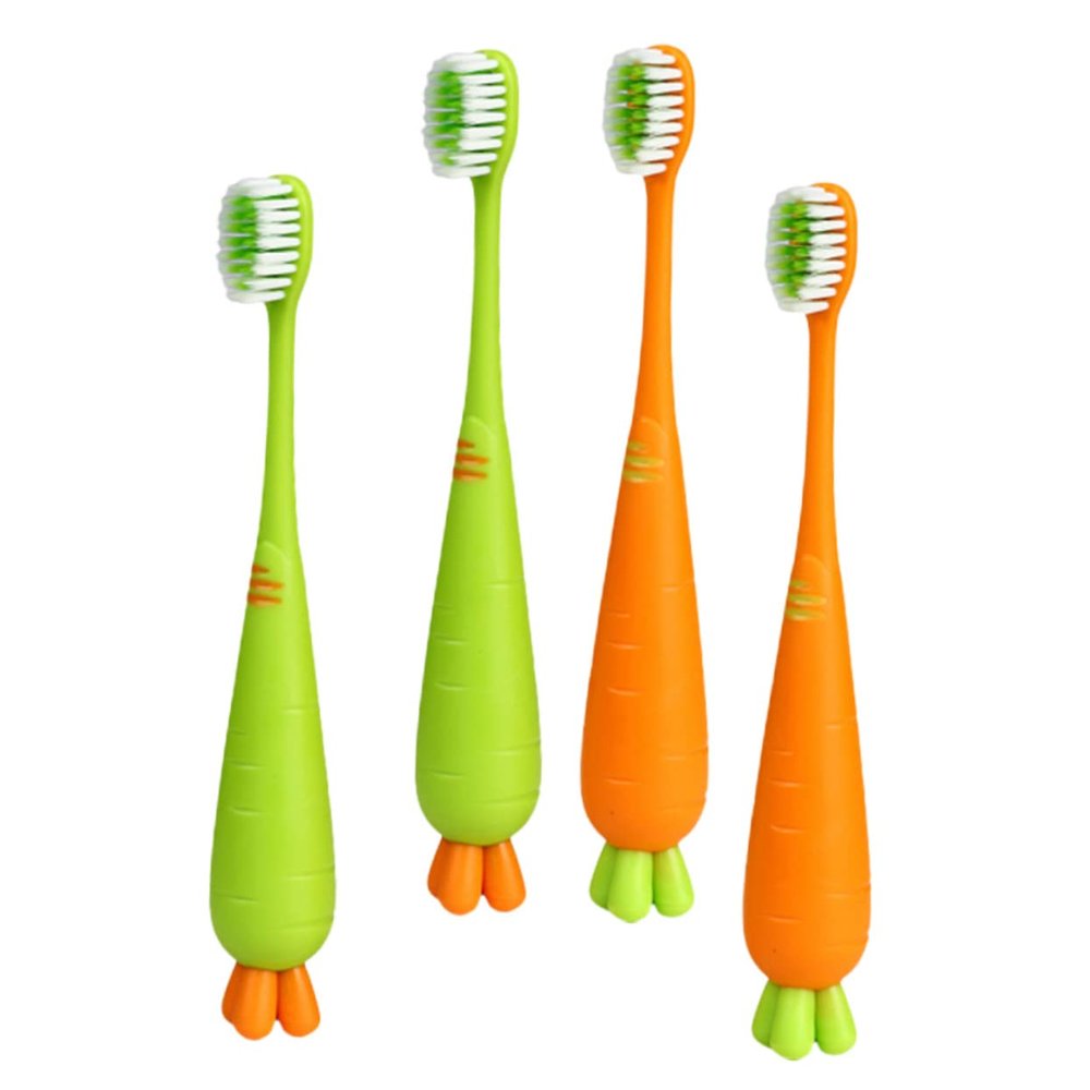 Ipetboom 4pcs Cartoon Soft Bristle Boy Girl Toothbrush Travel Boys and Girls Manual Toothbrush Home