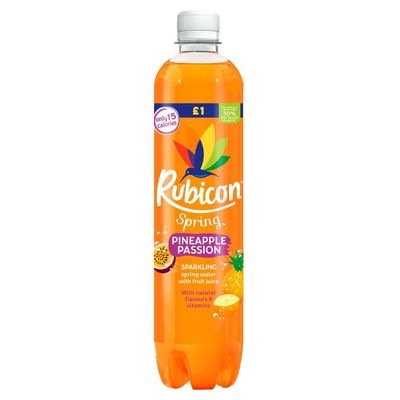 Rubiconn Spring Orange Mango, Black Cherry Raspberry & Pineapple Passion 500ml - Sparkling Spring Water with Fruit Juice | VIMIX (06 Bottles, Pineapple Passion)