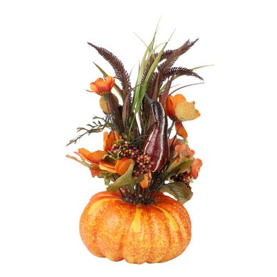 Zerodeko 1pc Realistic Artificial Pumpkin Decoration for Halloween Party Ornament Lifelike Design Fall Centerpiece for Home and Garden Decor