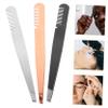 Amosfun 3pcs Stainless Steel Tweezer Comb Eyebrow Clamps Beauty Women Makeup Supplies view 4