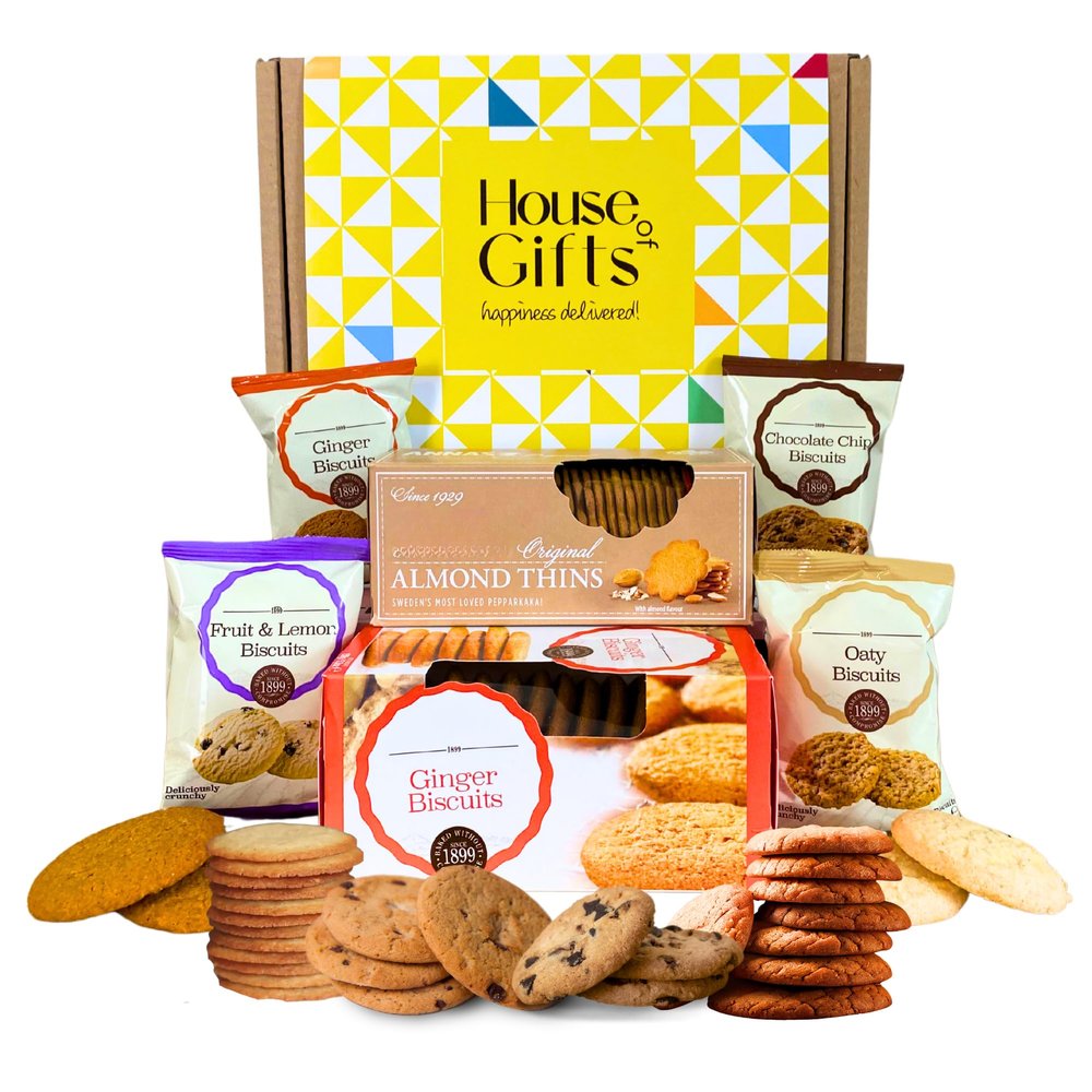 Biscuits Gift Set Biscuit Hamper Including Ginger Biscuits, Almond Thins & 4 Packets of Grandma Wild's Classics | Bickie Lovers Gift Hamper | Share with Family and Friends
