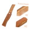 Angoily Green Teak Folding Beard Comb Leather Case Wooden Comb for Men's Beard Styling Travel-friendly Hair view 3