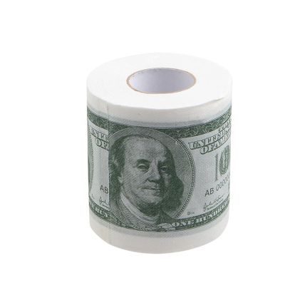 Funny One Hundred Dollar Bill Toilet Roll Paper Money Roll $100 Novel Gift 2Ply Paper Towels Tissue Bathroom Supplies (Color : 2pcs)