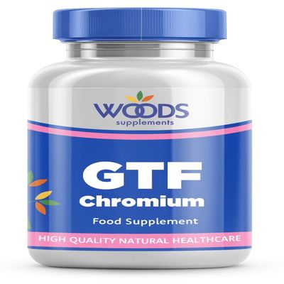 Woods Supplements - GTF 200g Chromium Supplement 180x Vegan Tablets of High Strength Chromium Picolinate, Niacin and Amino Acid Complex Formula for Normal Production of Insulin & Metabolism Function