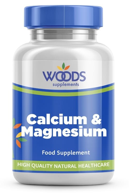 Calcium & Magnesium (180 Tablets) from Woods Supplements | Each tablet provides: 87.5mg Calcium 87.5mg Magnesium | Supports normal muscle function and healthy bones | Suitable for Vegetarians & Vegans