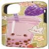 Cute Pink Bubble Tea Kawaii Boba Fruits and Flowers Pattern Case for iPhone 15 view 2