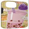 Cute Pink Bubble Tea Kawaii Boba Fruits and Flowers Pattern Case for iPhone 15 view 3