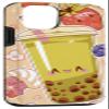 iPhone 15 Smiling Bubble Tea Kawaii Boba Fruits and Flowers Pattern Case view 3