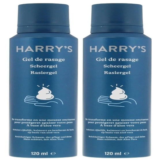 Harry's Foaming Shave Gel 120ml 2 pack bundle (EN Label)
