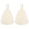 FUNOMOCYA 2pcs Thickened White Felt Sauna Hat Sauna Head Protection Cover Comfy Dry Steam Room Cap for Bathroom Spa and Bathing view 1