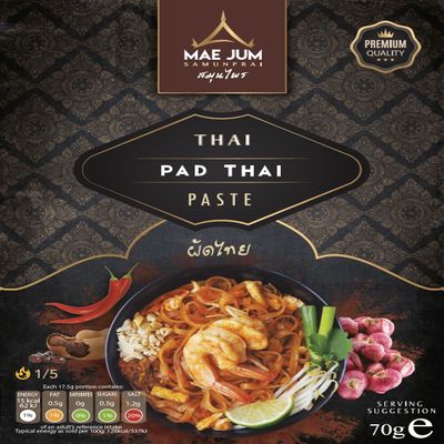 Authentic Pad Thai Paste by Mae Jum | 3 pack x 70g | Stir Fry Pad Thai | Up to 6 Servings per Pack | 100% Natural | Vegan Paste | Gluten Free