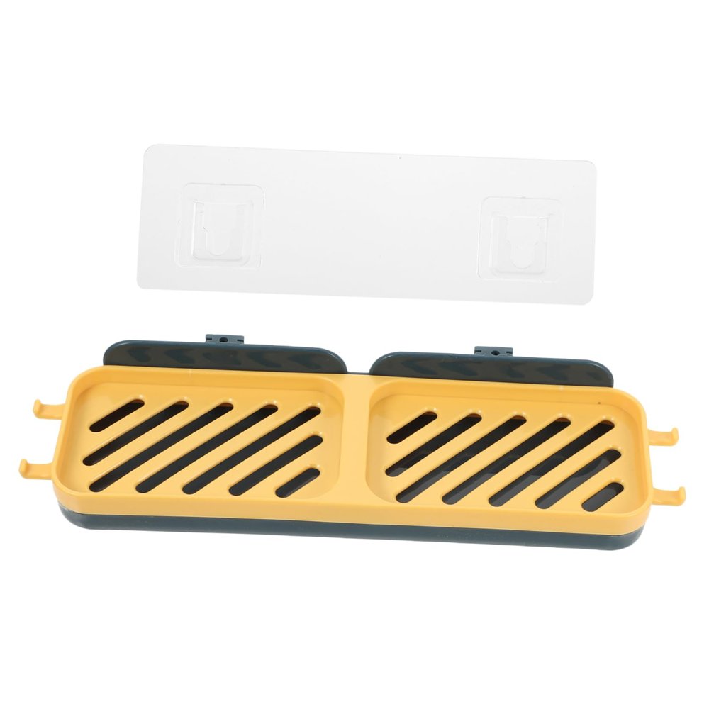 PRETYZOOM Wall Mounted Soap Storage Rack Blue Yellow for Bathroom Shower Soap Containers Dry and Clean