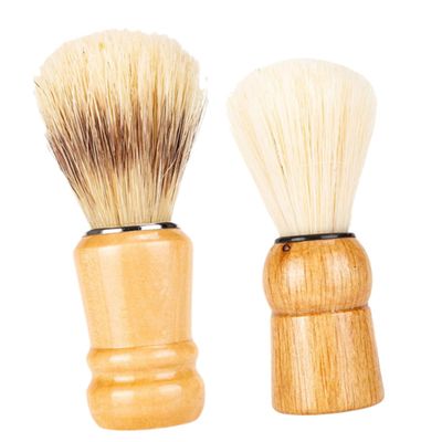 DOITOOL Shaving Brush Set for Men 2pcs Wooden Handle Beard Brush Premium Nylon Bristles Suitable for Home and Hair Salon Use