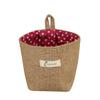 Zerodeko Cotton Linen Hanging Storage Bag Small Fabric Flower Pot Holder Red Dot Pattern Jute Basket for Wall Organization and Planting Storage in Home view 1