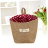 Zerodeko Cotton Linen Hanging Storage Bag Small Fabric Flower Pot Holder Red Dot Pattern Jute Basket for Wall Organization and Planting Storage in Home view 2