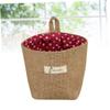 Zerodeko Cotton Linen Hanging Storage Bag Small Fabric Flower Pot Holder Red Dot Pattern Jute Basket for Wall Organization and Planting Storage in Home view 3