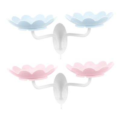 Zerodeko 2pcs Wall Mounted Soap Dish Double-layer Drainage Lotus Shape Soap Holders for Bathroom Kitchen