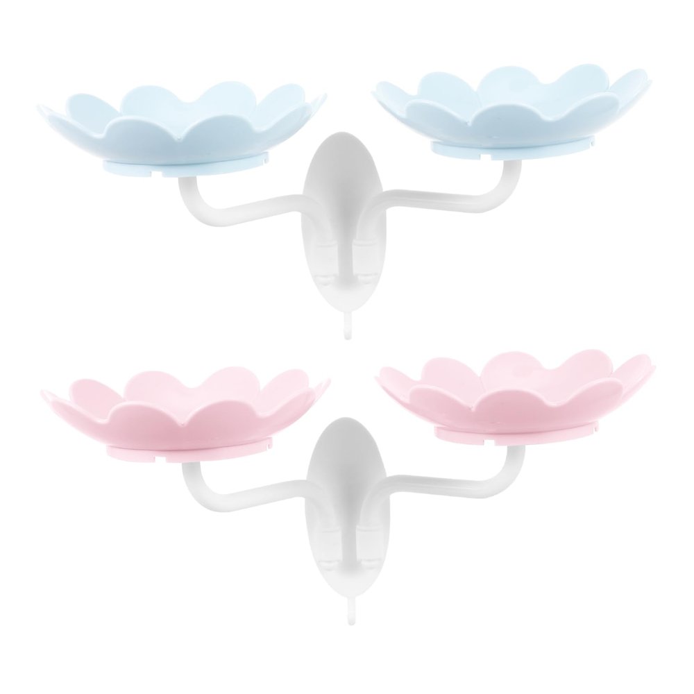 Zerodeko 2pcs Wall Mounted Soap Dish Double-layer Drainage Lotus Shape Soap Holders for Bathroom Kitchen