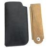 Ipetboom Sandalwood Comb Folding Beard Mustache Hair Supply for Mens Household Use Leather Case view 1