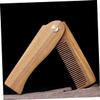 Ipetboom Sandalwood Comb Folding Beard Mustache Hair Supply for Mens Household Use Leather Case view 2