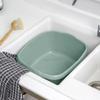 9 Litre Capacity - 32cm Square Washing Up Bowl with Integral Handle for Kitchen Sink, Basin Mixing High Gloss Chic Finish Plastic Multiuse Washing Up Bowl Tidy Organiser Household (Silver Sage) view 3