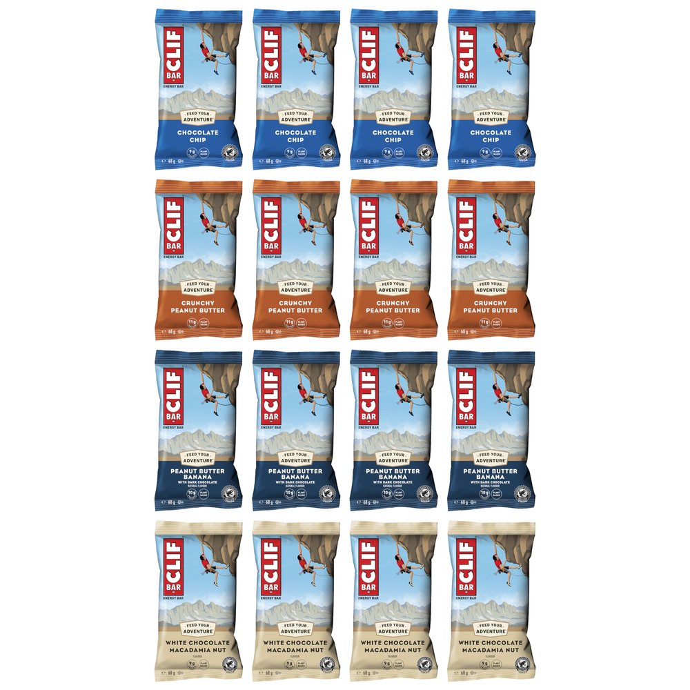 CLIF Bar ENERGY BAR Mixed Flavour Variety-Pack x 16 bars | Nutritional Bar | Source of Plant Based Protein |16 bars x 68g