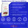 Nutrilus Rosehip Extract 120 Capsules 5000mg - High Strength Vegan Supplement - Rosa canina with Vitamin C - Bones & Cartilage - UK Made view 2