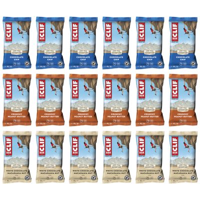 CLIF Bar ENERGY BAR Mixed Flavour Variety-Pack x 18 bars | Nutritional Bar | Source of Plant Based Protein | 18 bars x 68g