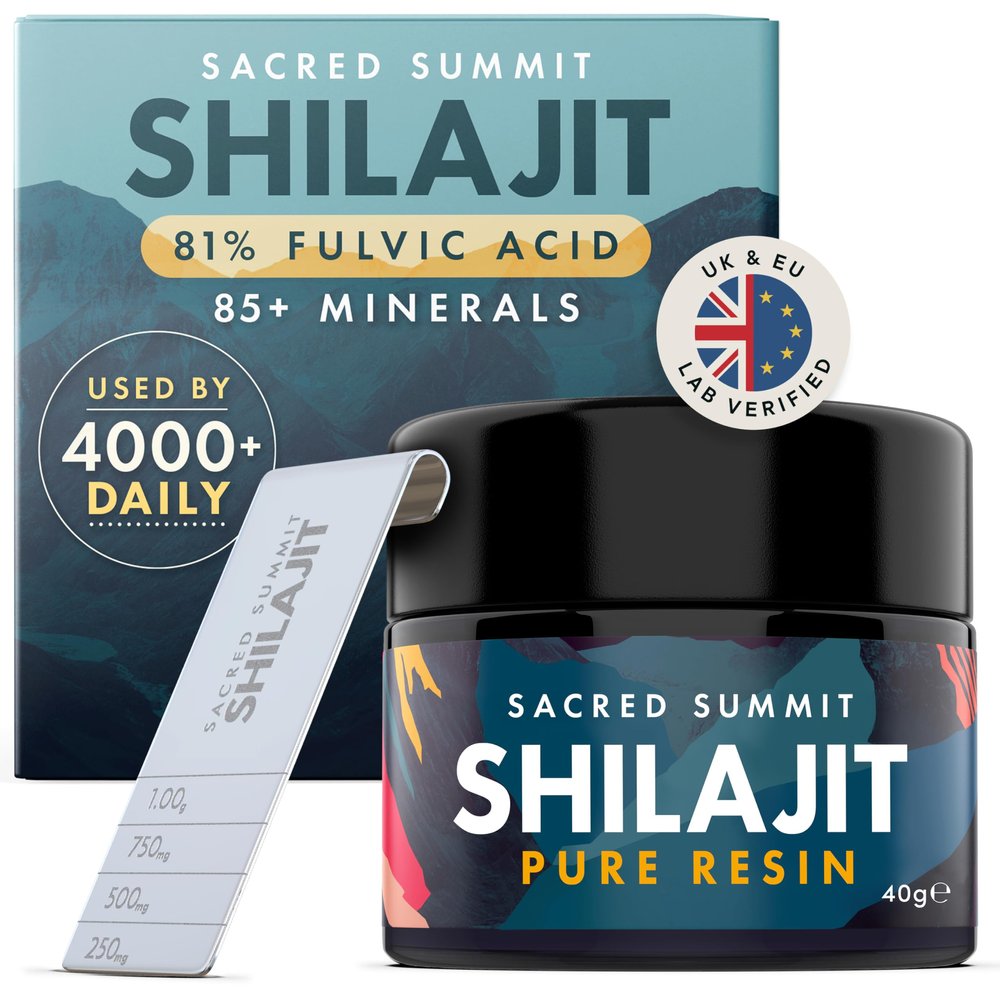 Sacred Summit Authentic Shilajit Resin 3 Months Supply, Pure, Vegan, Ethically Sourced, Rich in Fulvic & Humic Acid, Boosts Energy & Stamina