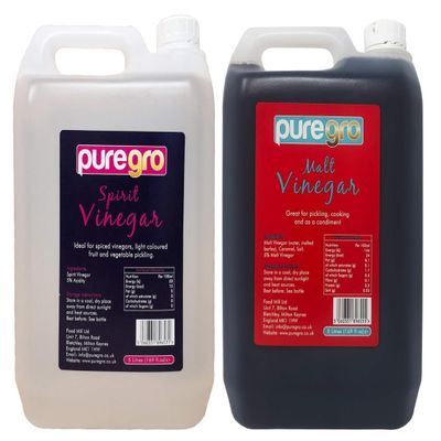 COMBO PACK Of Puregro Vinegar (Spirit & Malt) Each One 5Ltr