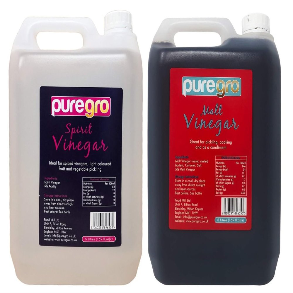 COMBO PACK Of Puregro Vinegar (Spirit & Malt) Each One 5Ltr