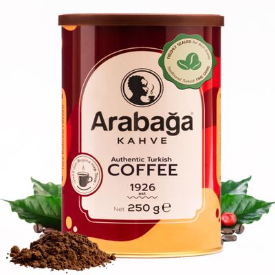 Arabaga Turkish Coffee 250g - Gourmet Medium Roast Ground Coffee with Traditional Authentic Rich Flavour Since 1926