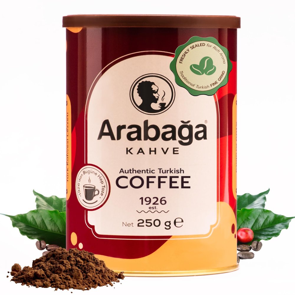 Arabaga Turkish Coffee 250g - Gourmet Medium Roast Ground Coffee with Traditional Authentic Rich Flavour Since 1926