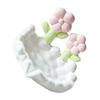 OUNONA Ceramic Soap Dish Non- Base Elegant Flower Design Soap Holder for Bathroom and Shower Functional Storage for Home Decor view 1