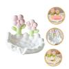 OUNONA Ceramic Soap Dish Non- Base Elegant Flower Design Soap Holder for Bathroom and Shower Functional Storage for Home Decor view 2