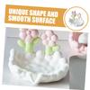 OUNONA Ceramic Soap Dish Non- Base Elegant Flower Design Soap Holder for Bathroom and Shower Functional Storage for Home Decor view 3