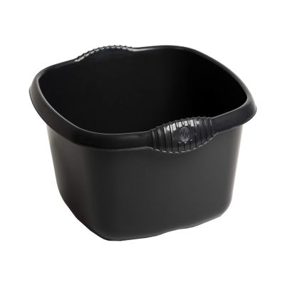 9L Litre Capacity, 32cm Square Washing Up Bowl Midnight Greyish High Grade Plastic Multiuse Washtub Sturdy Easy to Clean Kitchen Sink, Basin Mixing Bowl Organiser Household 32 X 32 X 15cm (Single)