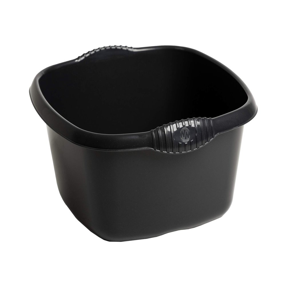 9L Litre Capacity, 32cm Square Washing Up Bowl Midnight Greyish High Grade Plastic Multiuse Washtub Sturdy Easy to Clean Kitchen Sink, Basin Mixing Bowl Organiser Household 32 X 32 X 15cm (Single)