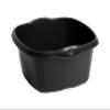 9L Litre Capacity, 32cm Square Washing Up Bowl Midnight Greyish High Grade Plastic Multiuse Washtub Sturdy Easy to Clean Kitchen Sink, Basin Mixing Bowl Organiser Household 32 X 32 X 15cm (Single) view 1