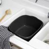 9L Litre Capacity, 32cm Square Washing Up Bowl Midnight Greyish High Grade Plastic Multiuse Washtub Sturdy Easy to Clean Kitchen Sink, Basin Mixing Bowl Organiser Household 32 X 32 X 15cm (Single) view 4