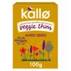 Kallo Mixed Seeds Veggie Thins Crackers | Healthy Snacks High Fibre, Gluten Free, Plant Protein & Baked |100g Single Pack