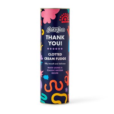 Josh & Jim's - 'Thank You' Clotted Cream Fudge Gift, Traditional Taste, Nut-Free, Vegetarian & Gluten-Free, Low-Salt, 300g
