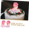 CAXUSD Wreath Sculpture for Birthday Cake Decor Girl Cake Ornament Wreath Statue Accessory view 4