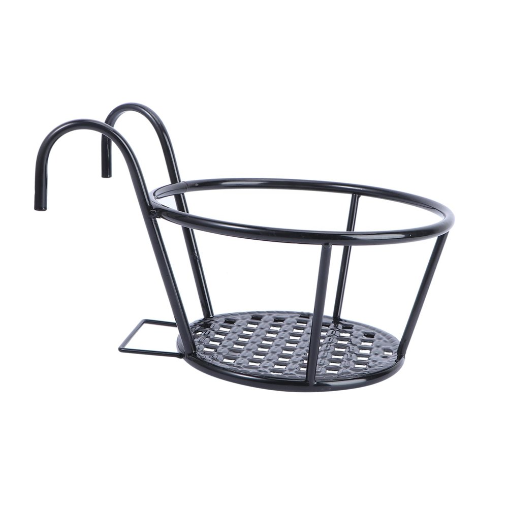 Sosoport Hanging Flower Pot Rack Metal Planter Shelf for Indoor Outdoor Garden Plant Stand Supporting Flowerpot Geometric Iron Design for Window Wall Display