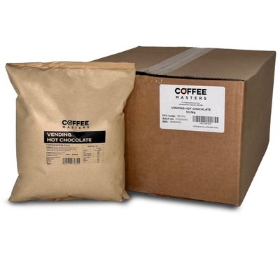 Coffee Masters Vending Machine Chocolate Powder - 10 Packs x 1kg - Premium Instant Hot Choco Perfect for Office Break Rooms, Cafeterias, Schools - Decadent, Rich Hot Cocoa Powdered Drink