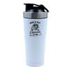 Beware of Crazy Dinosaur Lady, gifts idea for Woman and Girls, 500ml Aluminium Shaker Bottle for Supplement Shakes - Easy Clean, Durable Cup. (White) view 1