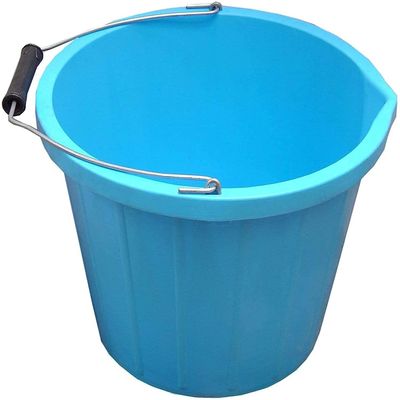 1 x Plastic Buckets Strong Plasterers Builder Buckets Water Tub Cleaning Buckets Cement Mixing Muck Pail Bucket Fermentation Brew Buckets (Sky Blue, 3 Gallon Bucket with Strong Metal Handle, Spout)