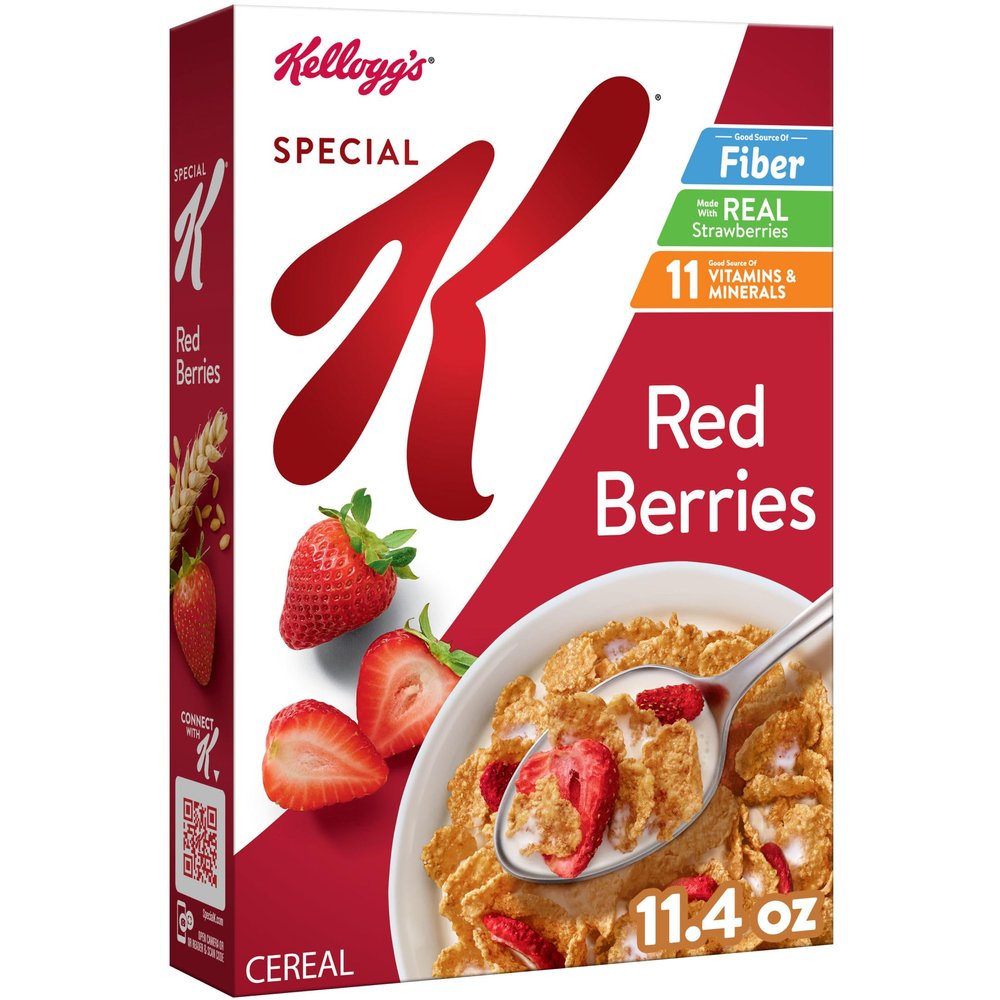 Kellogg's Special K Breakfast Cereals, Fiber Cereal, Family Breakfast, Red Berries, 11oz Box (1 Box)