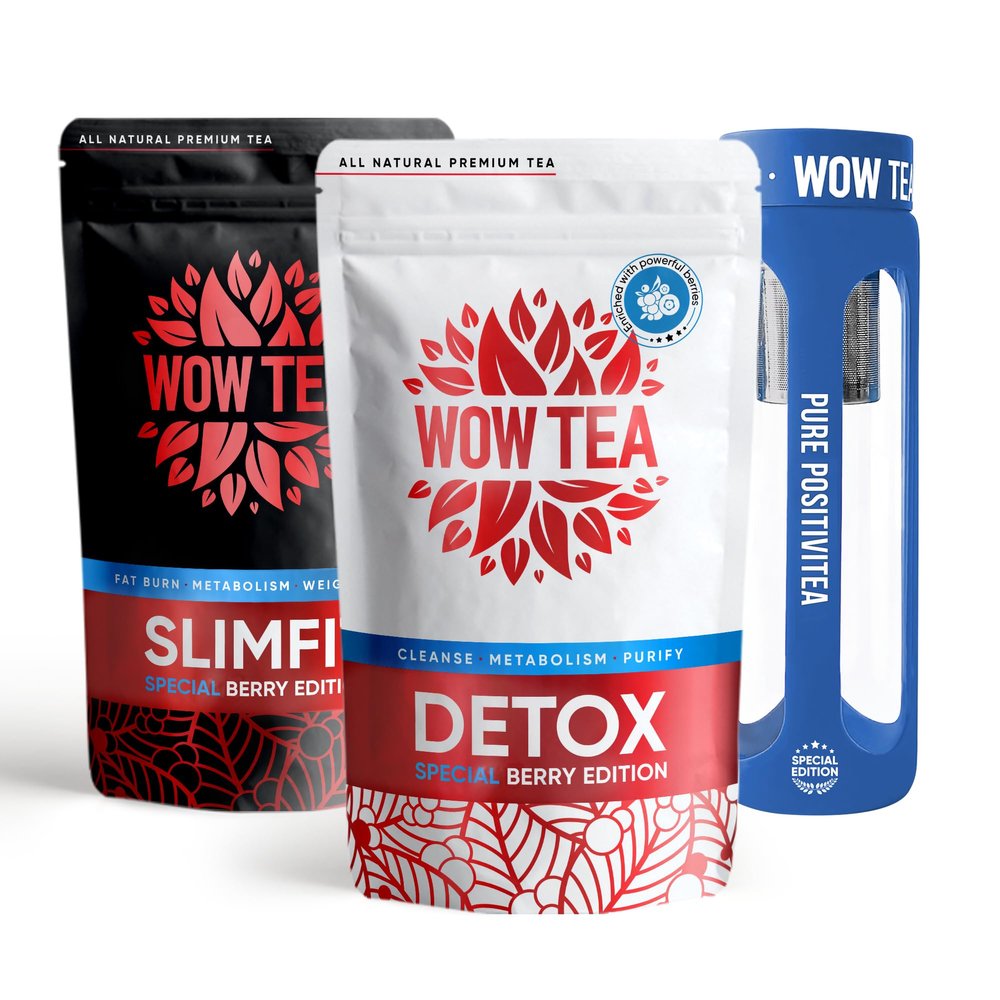 Biofit Berry Team - Berry Detox and SlimFit Tea with Blue Infuser Bottle